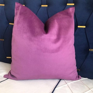 Funda de cojín de terciopelo púrpura, funda de almohada púrpura, funda decorativa de terciopelo de lujo, 18x18, 20x20
