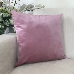 Pink Velvet Throw Pillow Cover, Luxury Pink  Velvet Decorative Cushion, Velvet Cushion Cover, Decorative Pillow For Bed