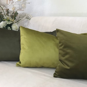 Green Velvet Throw Pillow Cover, Green Pillowcase For Bed, Luxury Velvet Cushion Cover, Decorative Pillow For Bed
