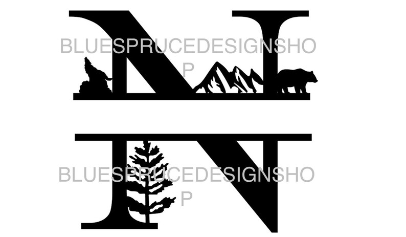 26 Letters Mountain-SVG file for Mountain Theme Monogram ...