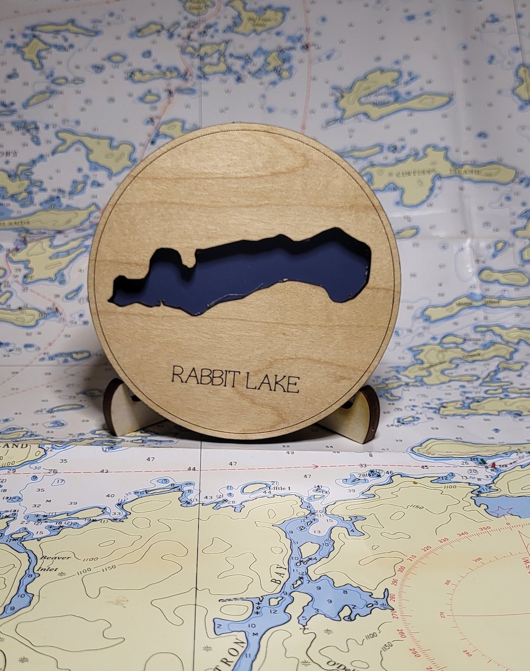 Mini Maps Rabbit Lake, Kenora, ON, Mini Maps With Stands - Etsy