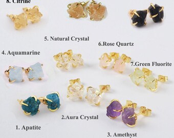 YellowNatural Stone earringsSterling Silver stud4mm Citrine DotsRound Stud Earrings Real stone Made in USA