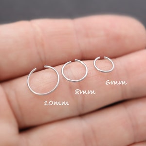 Small Hoop Tiny Hoop Minimalist Earring 18k Gold Silver for Tragus Hoop Cartilage Hoop Helix Hoop Huggie Dainty Surgical Nose Hoop Lip zdjęcie 5