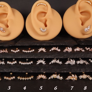 Cartilage earrings store rose gold