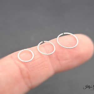 925 Sterling Silver Simple Small Hoop Tiny Minimalist Earring 18k Gold for Tragus Hoop Cartilage Hoop Helix Hoop Huggie Dainty Nose Hoop Lip image 6