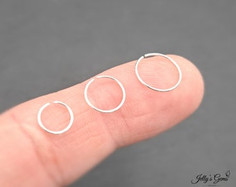 Simple uso diario 925 Plata de ley Pequeño Aro Pequeño Pendiente Minimalista Oro de 18k para Tragus Cartilage Helix Hoop Huggie Dainty Nose Lip