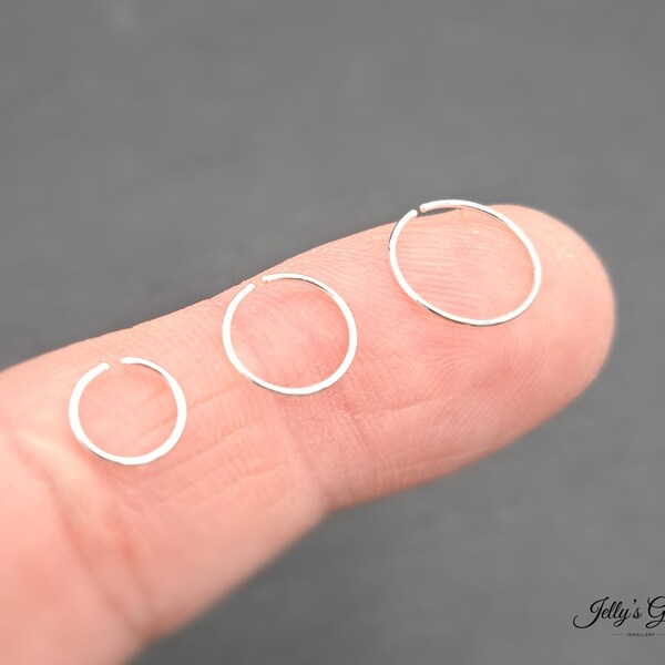 Simple everyday wear 925 Sterling Silver Small Hoop Tiny Minimalist Earring 18k Gold for Tragus Cartilage Helix Hoop Huggie Dainty Nose Lip