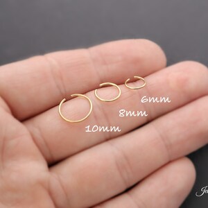 Small Hoop Tiny Hoop Minimalist Earring 18k Gold Silver for Tragus Hoop Cartilage Hoop Helix Hoop Huggie Dainty Surgical Nose Hoop Lip zdjęcie 5