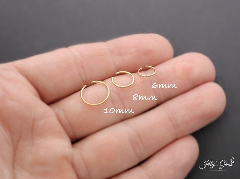 Small Hoop Tiny Hoop Minimalist Earring 18k Gold Silver for Tragus Hoop Cartilage Hoop Helix Hoop Huggie Dainty Surgical Nose Hoop Lip image 5