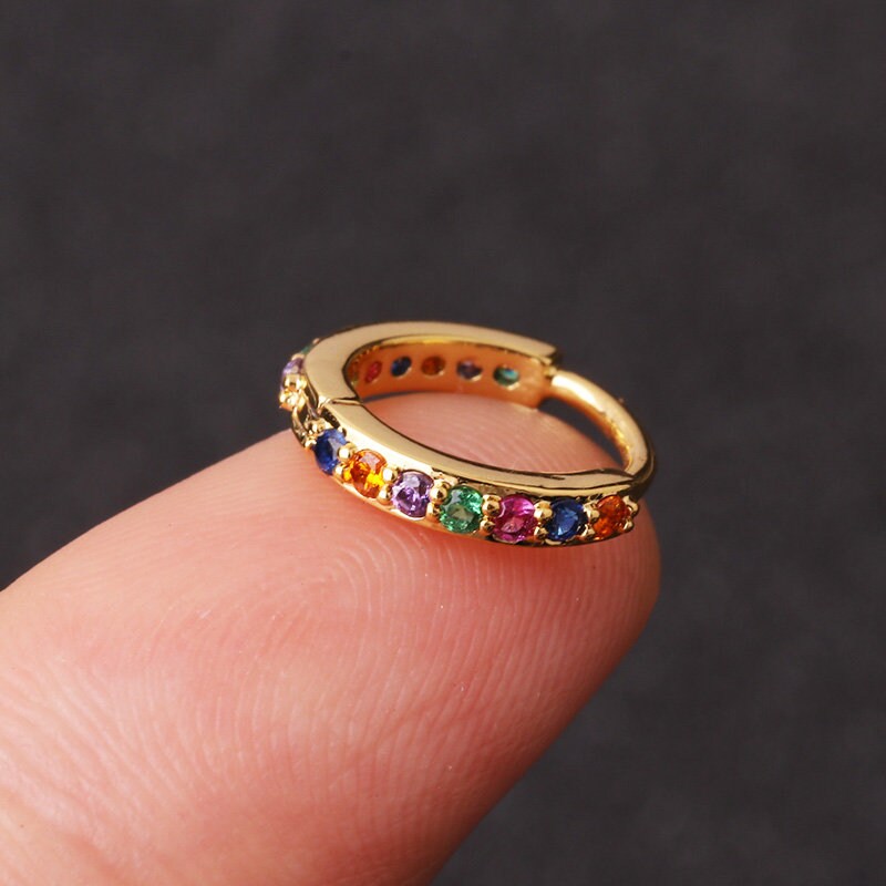 Rainbow Multicolour 6mm 8mm 10mm AAA Cubic Zirconia 18k Gold Platinum…