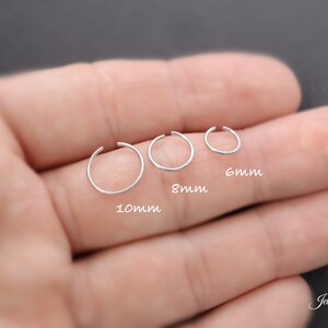 Small Hoop Tiny Hoop Minimalist Earring 18k Gold Silver for Tragus Hoop Cartilage Hoop Helix Hoop Huggie Dainty Surgical Nose Hoop Lip image 6