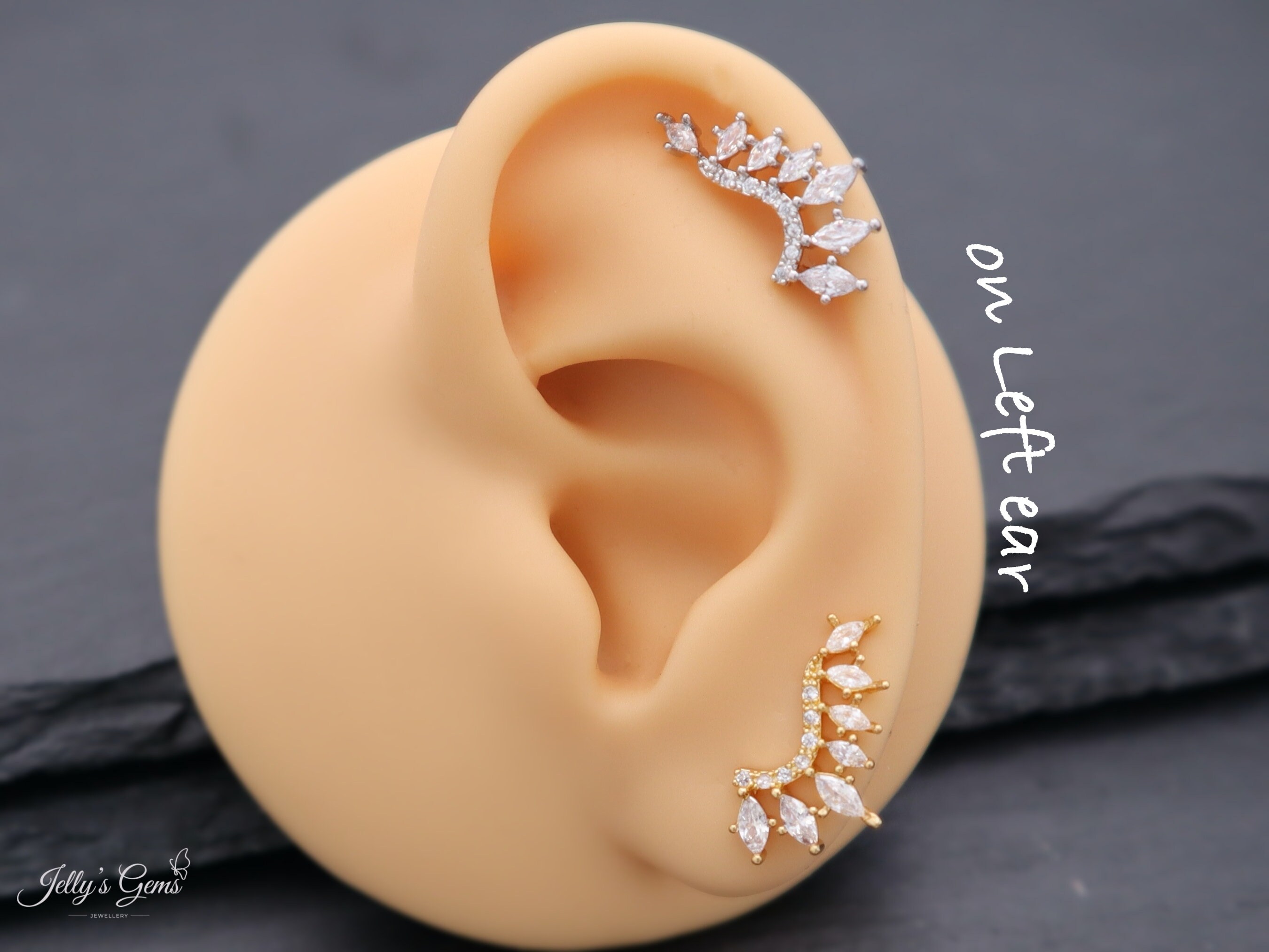 Crown Cartilage Earring Helix Piercing Jewelry Plant Ear Crawlers
