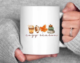 Fall Coffee Mug, Cozy Season Coffee Mug, Cozy Mug, Mothers Day Gift, Fall Cozy Mug, Gift for her, Football Mug, Fall Coffee Mug