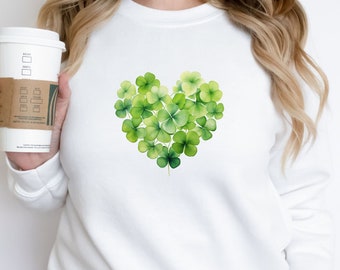 Shamrock sweatshirt, Four Leaf Clover Sweatshirt, Clover Sweatshirt, Irish Sweatshirt, St. Patrick's Day Sweatshirt, Irish gift