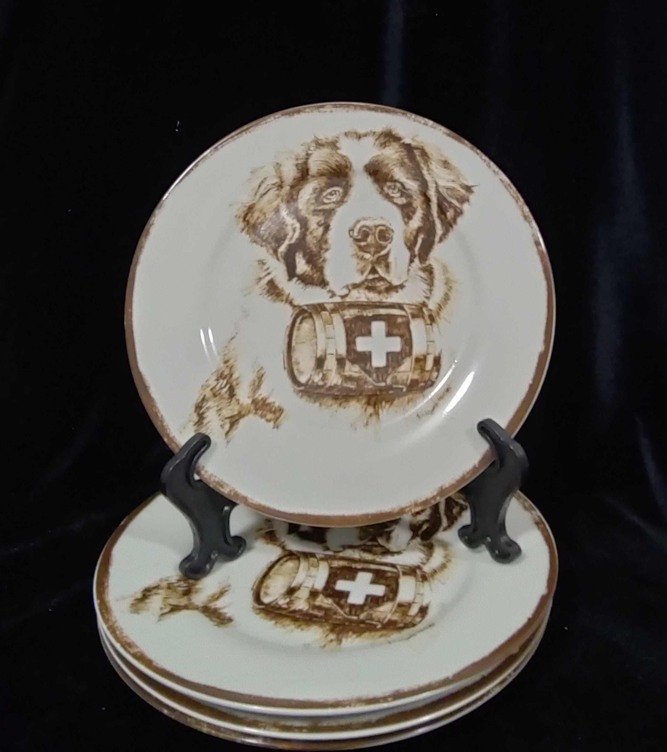Keramik Scheunen Bernhardiner Hund Salat Dessert Snack Teller Etsy