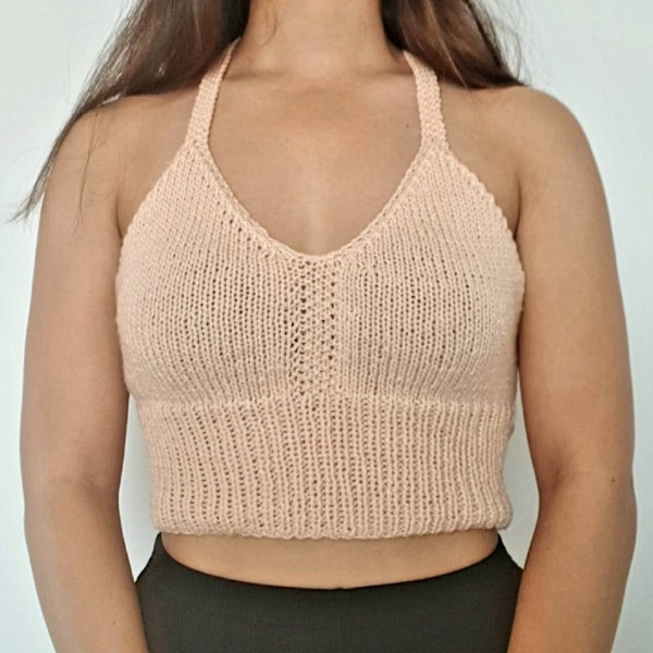 Summer knitted halter top pattern
