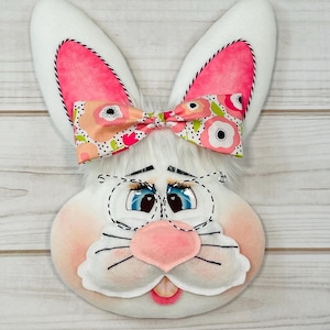 Easter Bunny Wreath Attachment, Rabbit Wreath Embellishment, Wreath Enhancement, Wreath Kit, Wreath Supplies, Easter Spring Decor