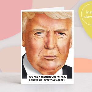 Trump Fathers Day Card Printable. Funny fathers day card dad | Etsy