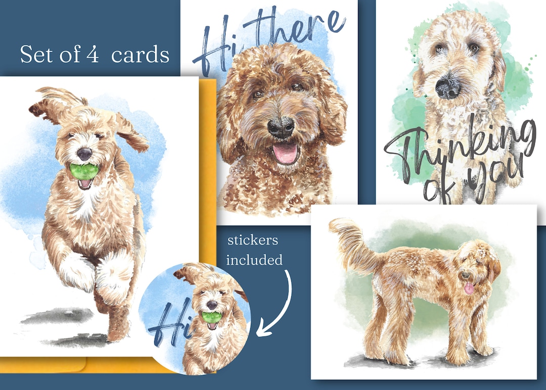 Goldendoodle Card Set Goldendoodle Gifts Doodle Dog Etsy