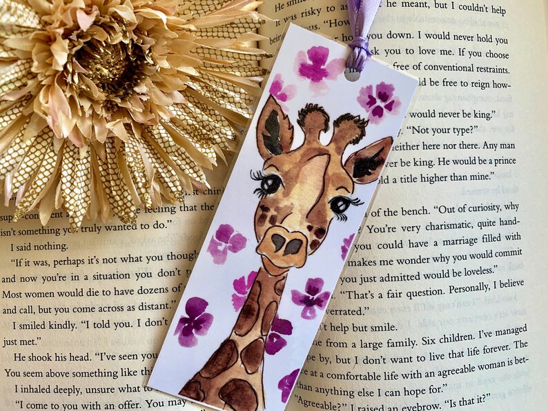 Giraffe Bookmark Watercolor Giraffe Giraffe Gifts for Women - Etsy Norway