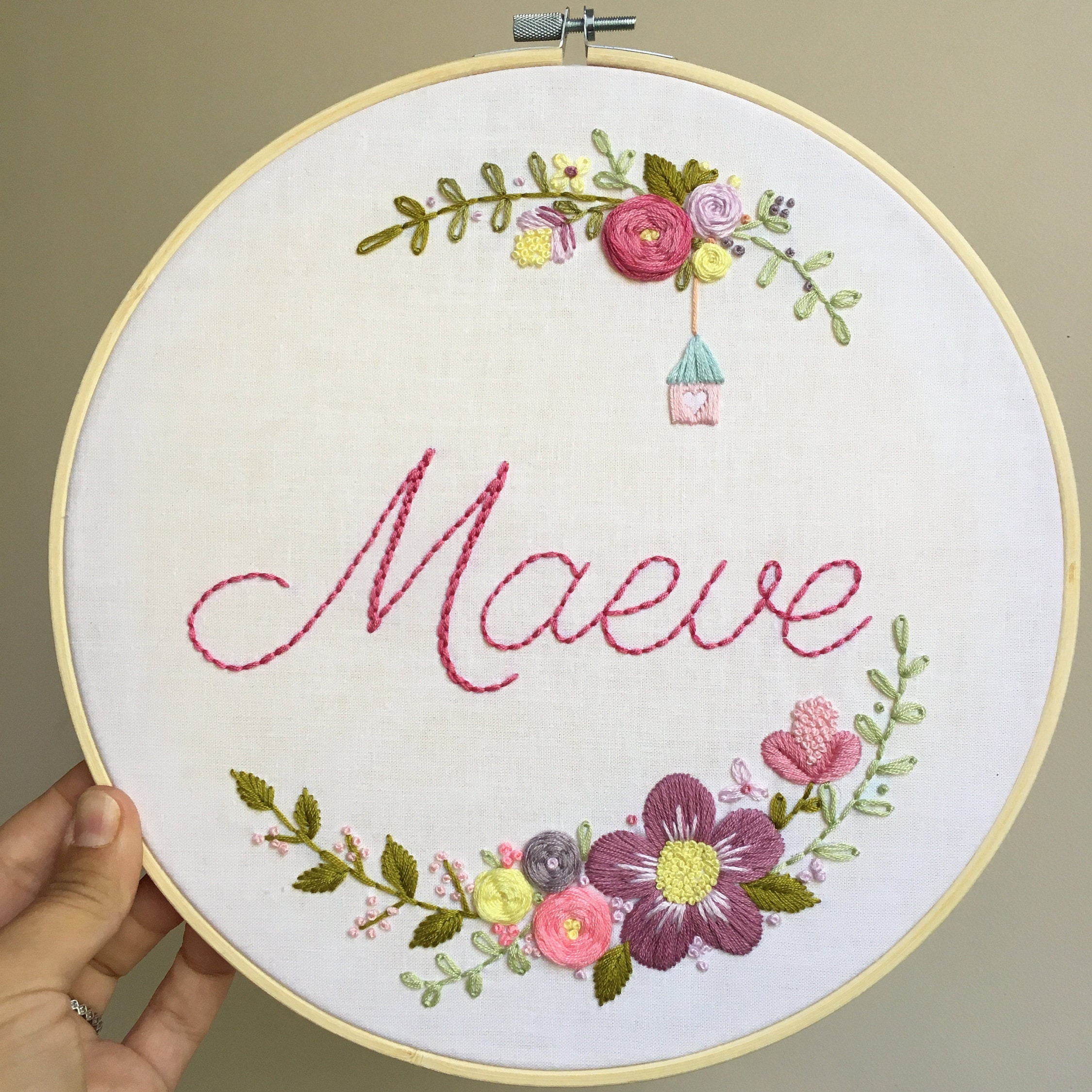 Personalized embroidered hoop Name for nursery Etsy
