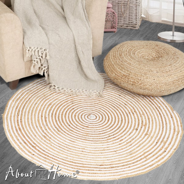 Woven CHAKRA Round Rugs (Jute and Cotton)