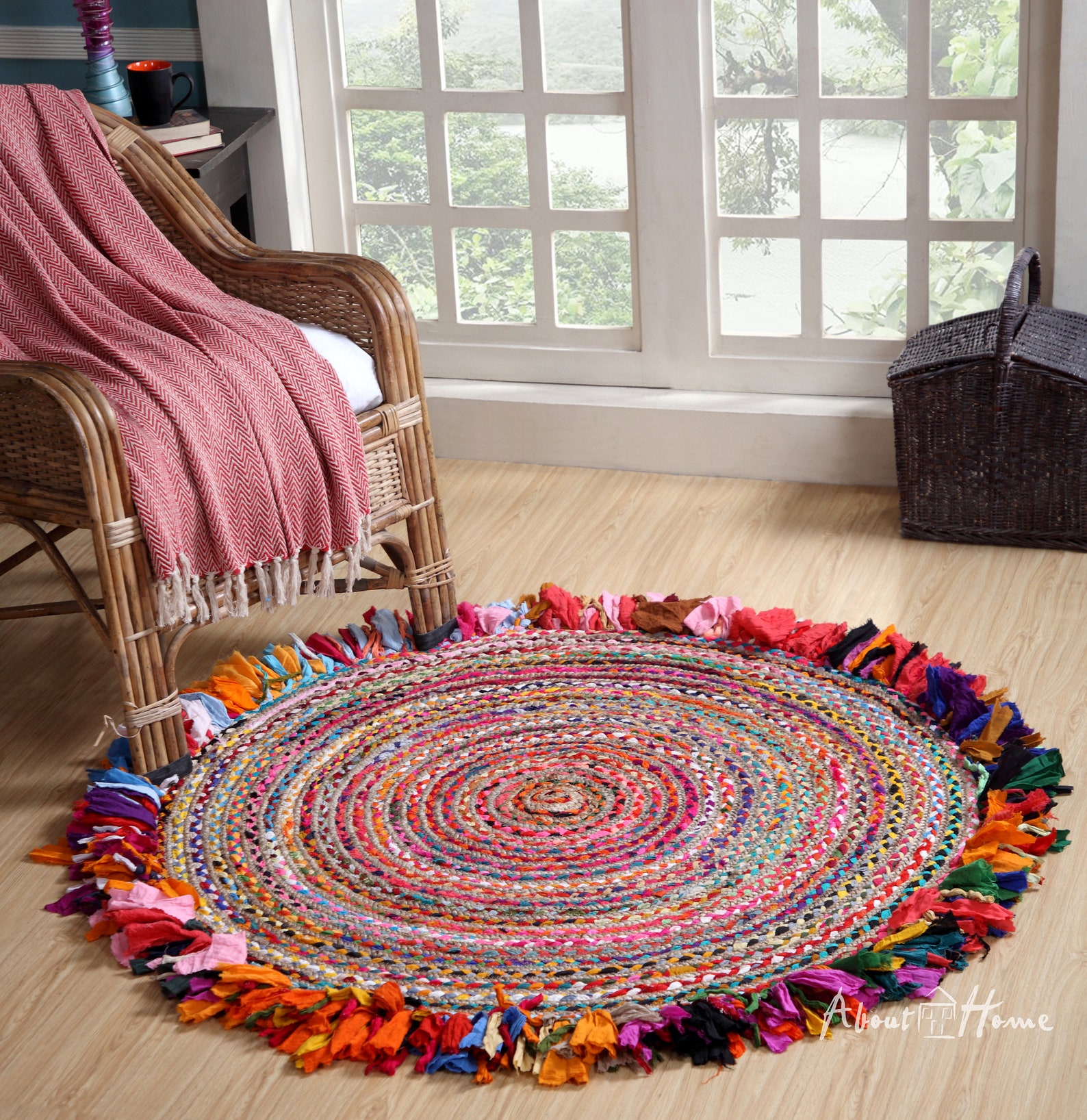 Hand Made Jute and Cotton Braided Rugs With Fringes 3 Colors 3 Etsy UK