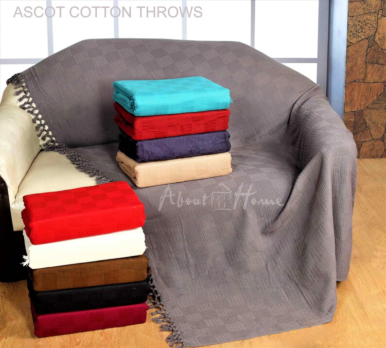 Ascot 100 cotton throws / Blankets Etsy