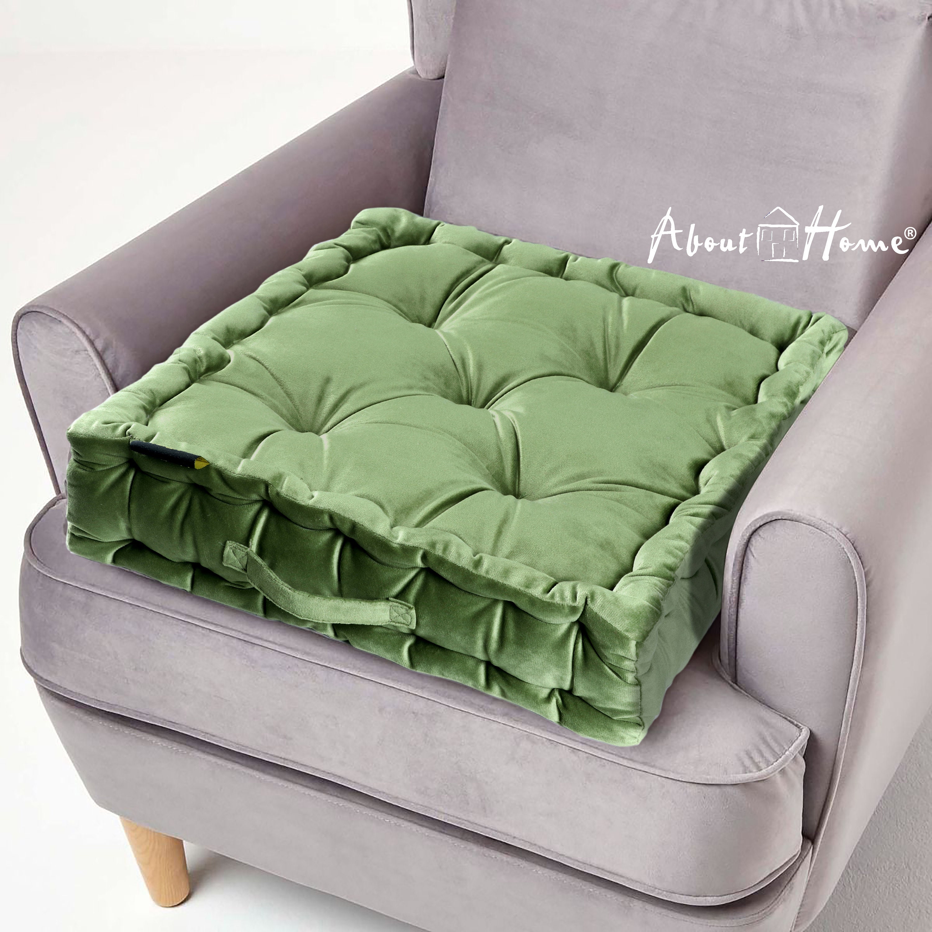 Smooth Velvet Booster Cushion for Box Sofa Chair filled With