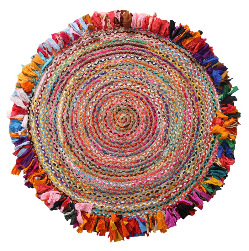 Hand Made Jute and Cotton Braided Rugs With Fringes 3 Colors 3 Etsy UK