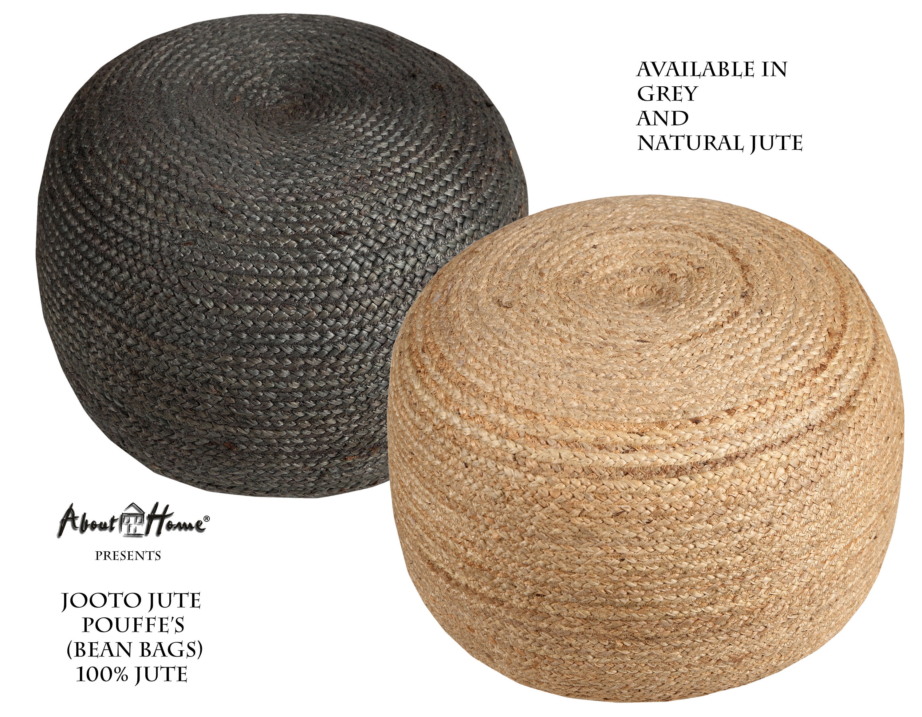 About Home Handmade Braided Jute Pouffe Etsy UK