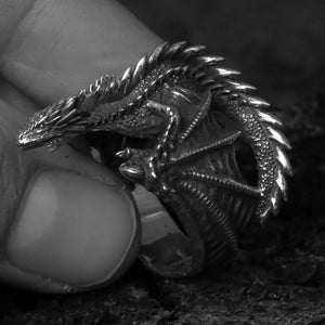 Winged Dragon Ring, Flying Gragon Ring, Dragon Men Band Ring, 925 Silver Ring, Handmade Silver Dragon Head Band, Dragon Ring, Gift her