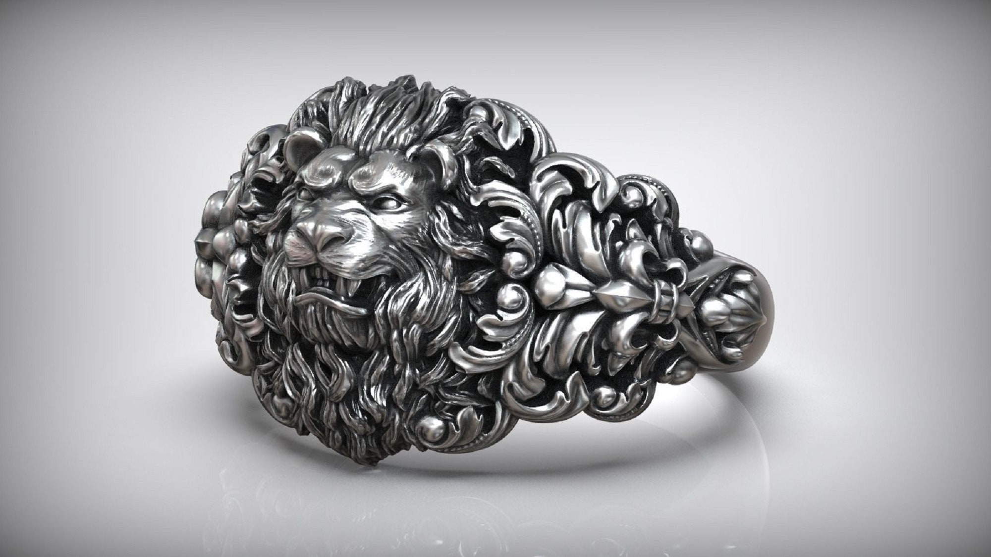 Gucci silver hotsell lion ring