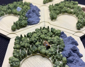 3D Wood Resource Hex Tile - Magnet Ready!