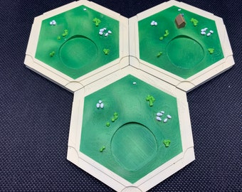 3D Wool Resource Hex Tiles - Magnet Ready