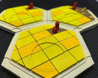 3D Wheat Resource Hex Tile - Magnet Ready!