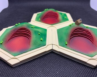 3D Brick Resource Hex Tile - Magnet Ready