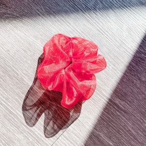 Red Organza Oversized Hair Scrunchie