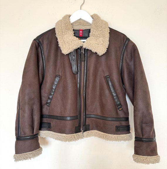 Vintage Military Sherpa Bomber Cropped Jacket Siz… - image 1