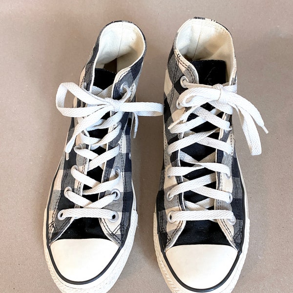 Vintage Converse black & White Checker Hi-top Sneaker Size: Womens 7