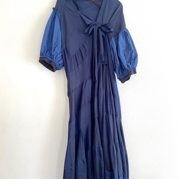 Tricot Comme des Garcons AD2013 Blue Asymmetrical Adorable Dress Size: S