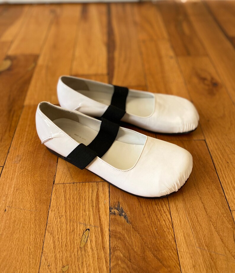 JP 23 12 Comme des Gar\u00e7ons Mainline White Paten Leather MaryJane Shoes Size