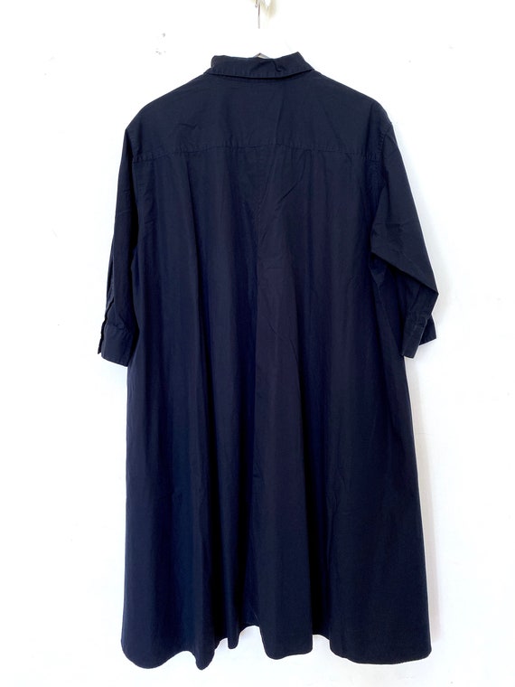 Minimalist oversized classy navy dress, Button do… - image 5