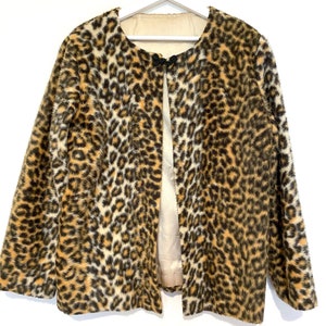Vintage rockabilly leopard A-line classy cape style Jacket