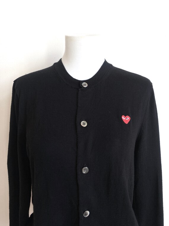 Comme Des Garcons Play Cotton Cardigan Size: Large - Etsy