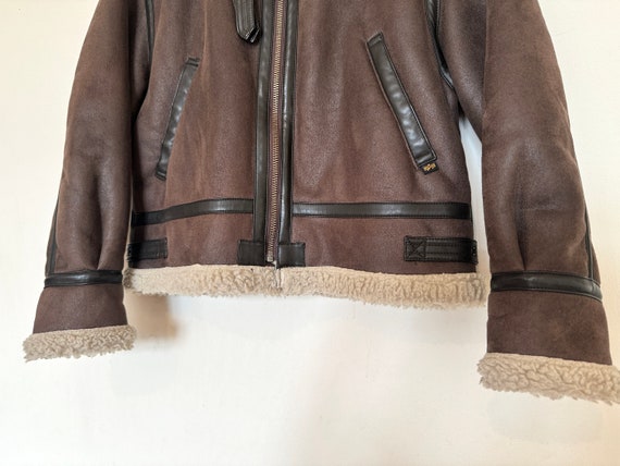 Vintage Military Sherpa Bomber Cropped Jacket Siz… - image 2