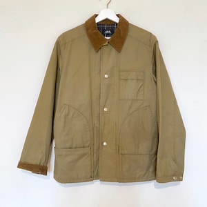 APC Worker, Military Dad Olive Green Plaid Jacket Size:Small