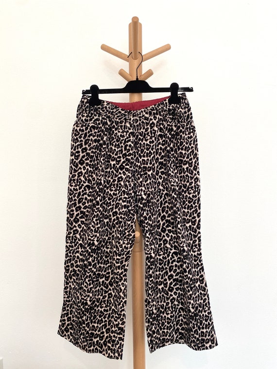 Vintage Punk Rock Leopard print corduroy Pants Siz