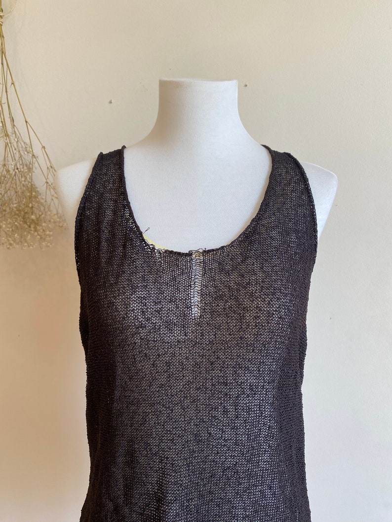 S,M Vintage minimalist knit top punk sheer top Size grungy