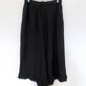 Comme des Garçons Comme des Garçons Black Ruffle Wide Summer Pants Size: L